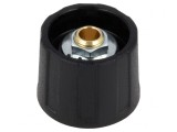 Buton rotativ negru &Oslash;20x15,5mm fără indicator ABS