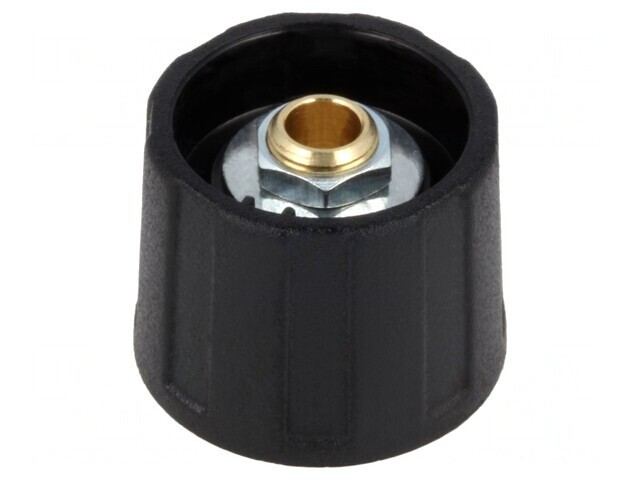 Buton rotativ negru &Oslash;20x15,5mm fără indicator ABS