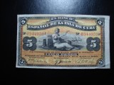 CUBA SPANIOLA 5 PESO 1896 SUPRATIPAR PLATA XF