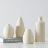 Cumpara ieftin Vaze din ceramica, Minimaliste, Elegante, Usor de curatat, Versatile, Bej, Set 4 Bucati - CN