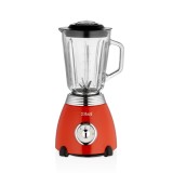 Blender RETRO Zilan ZLN7057 Rosu, capacitate 1.5 L, putere 500W, lame din otel