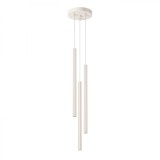 Lampă Suspendată Pastel Bej Oțel 3 Becuri Tub Modern De Interior