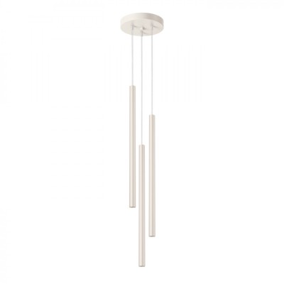 Lampă Suspendată Pastel Bej Oțel 3 Becuri Tub Modern De Interior foto