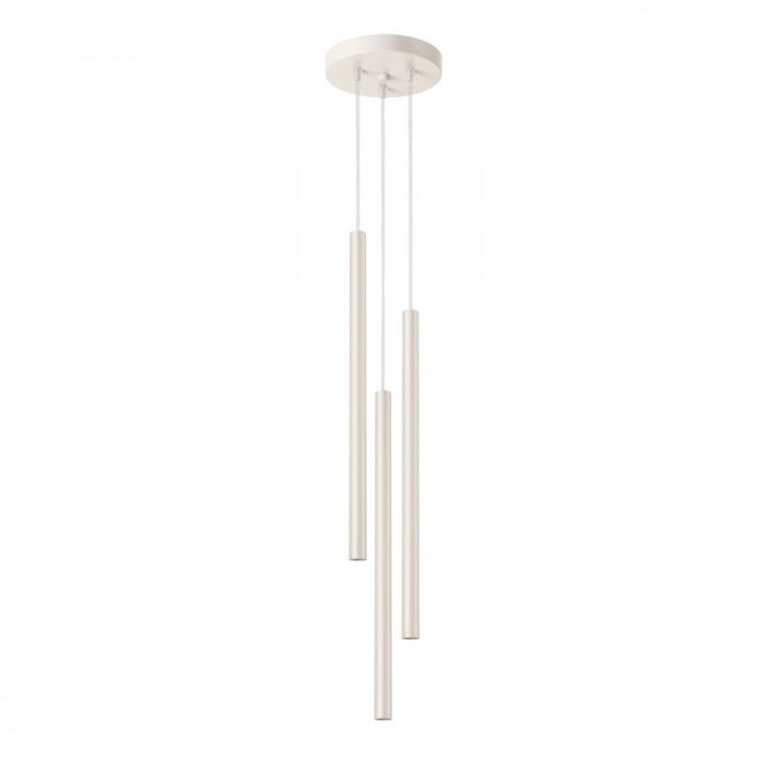 Lampă Suspendată Pastel Bej Oțel 3 Becuri Tub Modern De Interior