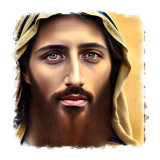 Sticker decorativ, Isus Hristos, Galben, 55 cm, 9835ST
