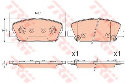 Set placute frana,frana disc HYUNDAI i30 CW (GD) (2012 - 2016) TRW GDB3582 foto