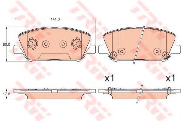 Set placute frana,frana disc HYUNDAI i30 Cupe (2013 - 2016) TRW GDB3582