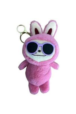 Figurină Labubu Summer Edition, Cu Ochelari De Plus Tip Breloc, Roz foto