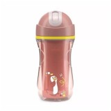 Cana sport termorezistenta cu pai pentru bebelusi Chicco, 266 ml, 14 luni+, roz