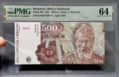 Romania 500 Lei 1991 Aprilie Grad 64 (citi?i descrierea) foto