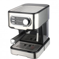 Espressor manual FRAM FEM-850BKSS, 850W, 15 bar, rezervor apa 1.5L, Argintiu