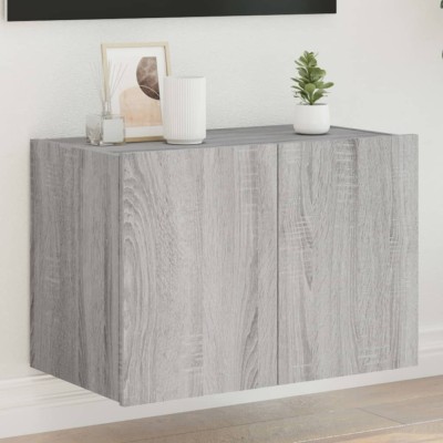 vidaXL Comodă TV de perete cu lumini LED, gri sonoma, 60x35x41 cm 837312 foto