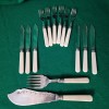 Set Tacamuri Argintate Anglia 1930, 6 Persoane: Aperitiv, Peste, Desert - Cutite 20cm