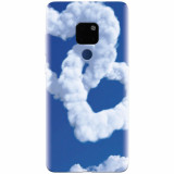 Husa silicon pentru Huawei Mate 20, Heart Shaped Clouds Blue Sky
