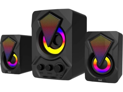 Sistem de boxe Well 2.1 RV03 USB 33W lumina RGB SPKR-MM2.1-RV03-WL foto