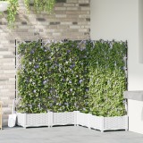 vidaXL Ghiveci cu Trellis 5 buc, 120x120x125.5 cm, Alb, Plastic, Interior/Exterior, Gradina, Balcon, Plante Cataratoare