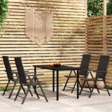 vidaXL Set de servit masa pentru grădină, 5 piese, negru