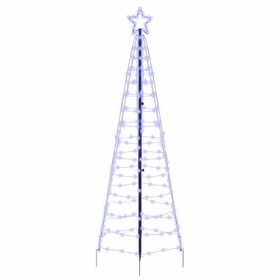 vidaXL Brad de Crăciun LED cu 390 LED albastru 250 cm Fier 42018752 foto