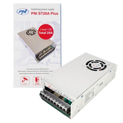 Resigilat : Sursa de tensiune in comutatie PNI ST20A Plus 230V la 12V 20A stabiliz foto