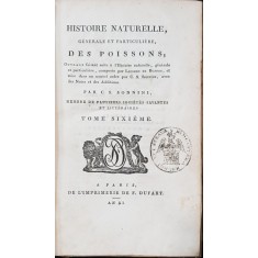 HISTOIRE NATURELLE, GENERALE ET PARTICULIERE DES POISSONS par C. S. SONNINI - PARIS, 1804