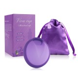 Disc menstrual din silicon medicinal, Marimea L, ecologic, reutilizabil, confortabil, cu inel pentru prevenirea scurgerii, Capacitate 45ml, Mov, Sacul, Oem