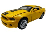 Macheta Metal Ford Mustang Galben, Scara 1:32, Lumini, Sunet, Usi se Deschide, Pull-Back, Baieti 3 ani+