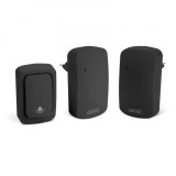 Sonerie wireless Kinetic 55345BK-2, cu 2 receptori, comutator fara baterii, 38 tonuri, volum reglabil, IP54/IP20, 100m, Negru