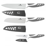 Set 3 cutite si 3 protectii Blaumann cu lama din otel inoxidabil, BL-5022, gri
