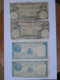 Romania lot 4 bancnote taiate din 1945-1946:2x100000 Lei+2x5000 Lei,vedeti imaginile
