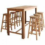 Set masa si scaune de bar, 7 piese, lemn masiv de acacia GartenMobel Dekor, vidaXL