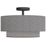 HOMCOM Lampă de tavan, corp suspendat cu abajur dublu cu aspect de in, taupe | Aosom Romania
