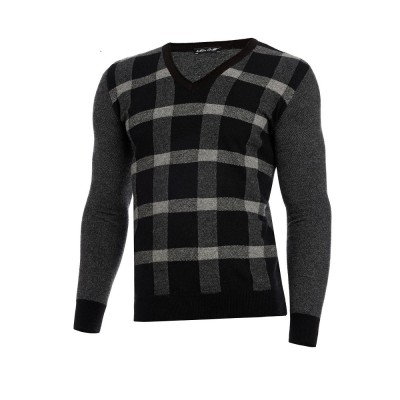 Pulover barbati cu anchior negru slim PL015 foto