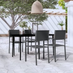 vidaXL Set de servit masa pentru grădină, 5 piese, negru 3099277