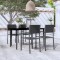 Gossi set de servit masa pentru gradina, 5 piese, negru