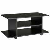 Mobilier Pentru Tv in Lemn cu Roti HOMCOM, Negru,40x40x80cm| Aosom RO