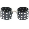 Catuse late pentru glezne cu capse metalice ajustabile, Poliuretan si Metal, Negru