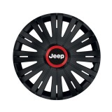 Set 4 capace roti Negre Cu Inel Rosu Active R15 Compatibil Cu Jeep, Autohelix MSA
