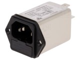 Conector alimentare AC KEMET C14, 6A, 250VAC, soclu tată