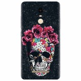 Husa silicon pentru Xiaomi Remdi Note 3, Colorful Skull Roses Space