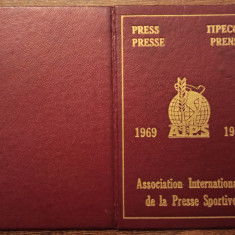 Legitimatie AIPS, Asociatia Internationala de Presa Sportiva, 1969-70