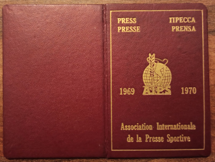 Legitimatie AIPS, Asociatia Internationala de Presa Sportiva, 1969-70