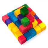 Set Cuburi Lemn, Arts &amp; Crafts, 1.5x1.5 cm, 49 Bucăți, Multicolor, Oem