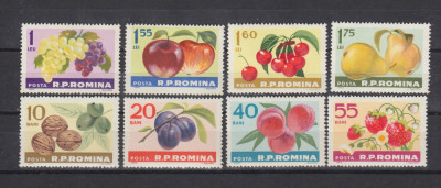 ROMANIA 1963 LP 568 FRUCTELE IZVOR DE SANATATE SERIE MNH foto