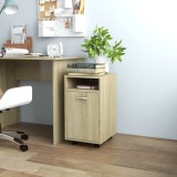 Dulap lateral cu roți, stejar sonoma 33x38x60 cm lemn prelucrat