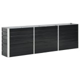 Gossi strat inaltat de gradina antracit 240x40x77 cm otel galvanizat