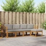 vidaXL Set de canapele de exterior 5 pcs Gri natural și deschis 3366239