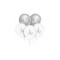 Set 5 baloane cu Unicorn, alb- argintiu, 30 cm