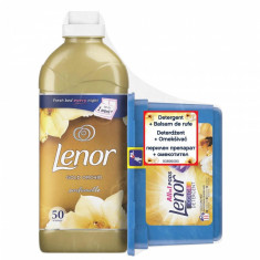 Pachet Detergent capsule Lenor Gold Orchid, 11 x 26 ml + Balsam de rufe Lenor Gold Orchid, 1.5 l foto