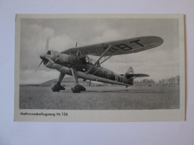 Carte postala/fotografie originala avion german recunoastere:Henschel Hs 126 foto