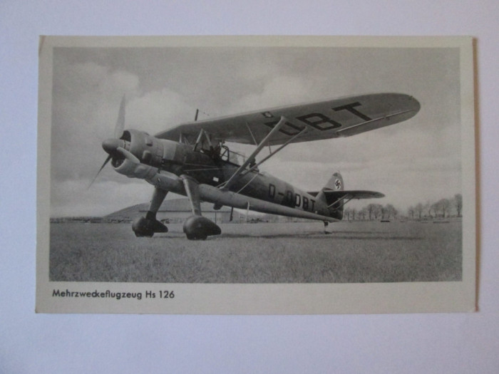 Carte postala/fotografie originala avion german recunoastere:Henschel Hs 126